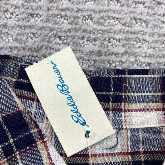 New Eddie Bauer Plaid Shirt Men Small S MBRY Brown Cream Button Down Polo NWT - Picture 7 of 10